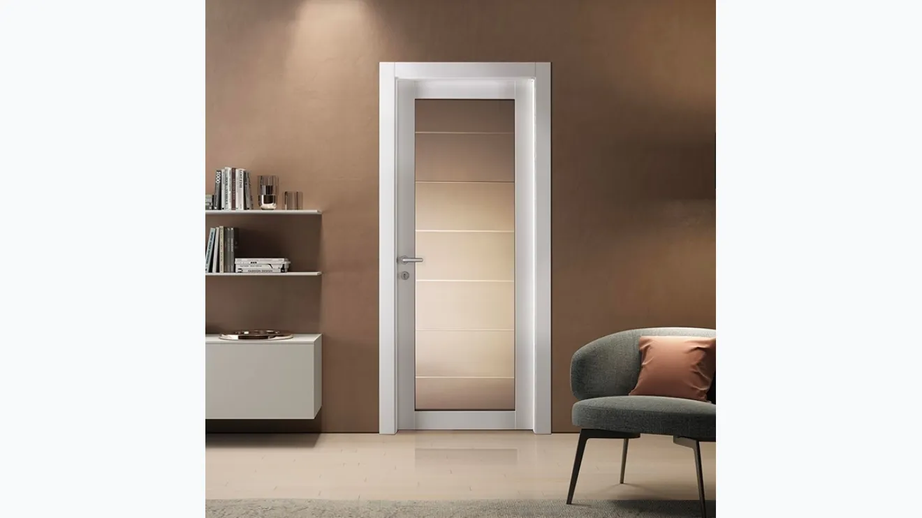 Porte intérieure en verre et laminé de BiHome modèle Grafite 301V Blank.